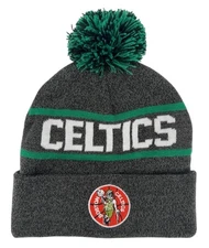 Mitchell & Ness NBA Boston Celtics Reload Cuffed Pom Knit Winter Hat, New