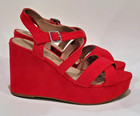 NEW Sun + Stone Raynaa Red Platform Wedge Sandals Women's Size 8M — photo 1