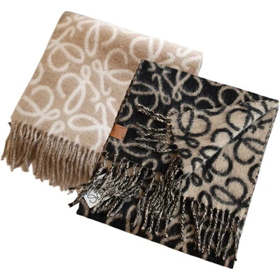 MARKENLOS Kaschmirschal mit Fransenkanten Herren Damen Warm Winter Schals & Tücher Mode