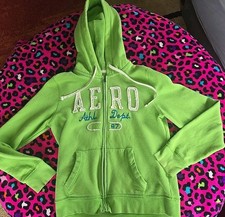 Vintage Y2K Aeropostale Zip Up Hoodie Womens Green 2000s Size Large