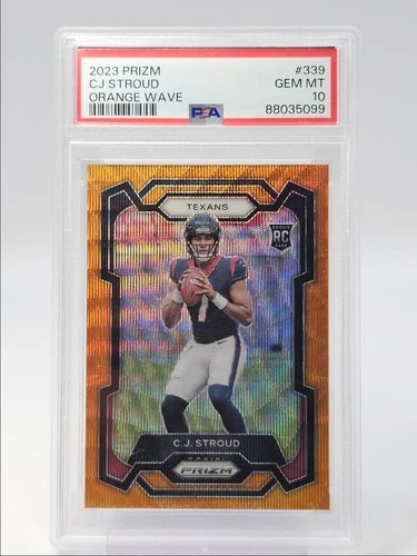 C.J. STROUD 2023 PANINI PRIZM ROOKIE ORANGE WAVE TEXANS RC /60 PSA 10 Q4374