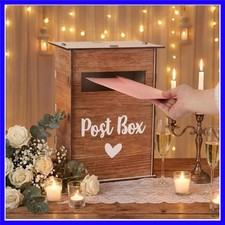 Elegant Wooden Mailbox for Weddings - Vintage Gift Card Box for All Celebrations