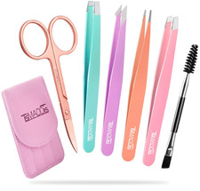 Eyebrow Tweezer Set, 6 Pcs Tweezers Set for Women, Precision Tweezer for Women