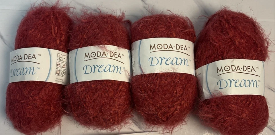 4 Moda-Dea Dream Yarn Raspberry 3773 #4 Weight Nylon Acrylic 6.8 total oz - Image 2 of 4
