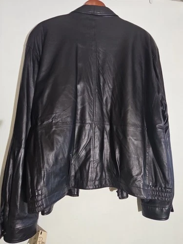 New With Tag Remy Lambskin Black Leather Jacket Mens Sz 48 BUTTER SOFT! VeryNice image 10
