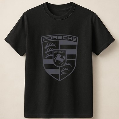 Stuttgart Crest Blacked Out Automotive Porsche Streetwear Unisex T Shirt