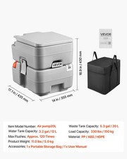 Portable Toilet, 5.3 Gallon Detachable Waste Tank, 120 Flushes, Camping Toilet F