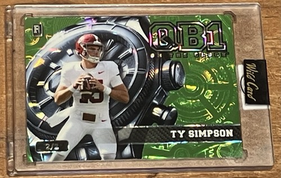 #ad 2026 Wild Card Ty Simpson QB1 On The Clock Green Rookie Refractor Prizm SSP 2 2 $9.99