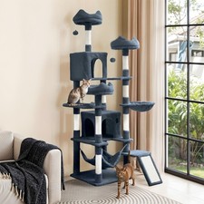 75"Large Cat Tree Tower Multi Level Play Tower Condo W/ Sisal Ramp Scratching US