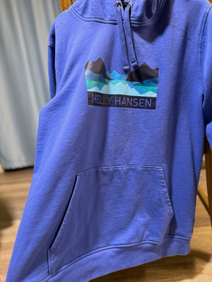 Helly Hansen Unisex Men s XL Blue Pullover Hoodie Pockets Graphic Logo