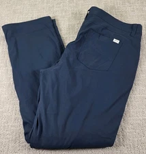 Orvis Pants Men's 40x34 Blue Fleece Lined Softshell Outdoors Cargo Tech Pant