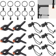 22Pcs Backdrop Kit with Clips, Clamps, Rings Spring Clamps for Photography