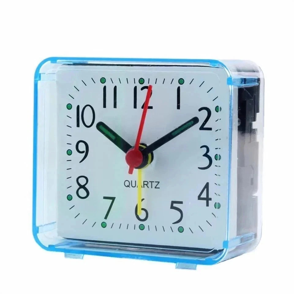 Silent Compact & Portable Alarm Clock Travel Quartz Beep Alarm Clock Small Cute