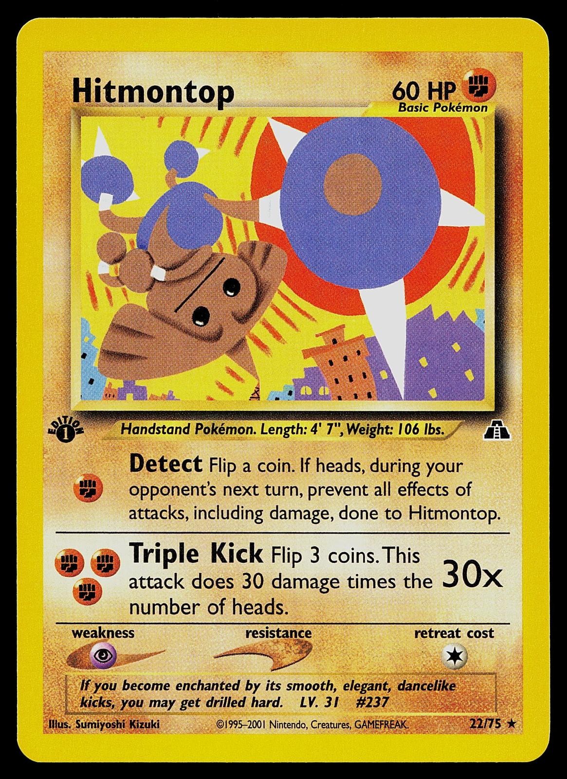 Pokemon Card - Hitmontop Neo Discovery 22/75 1st Edition Rare