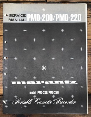 Marantz PMD-200 PMD-220 Cassette Service Manual *Original*
