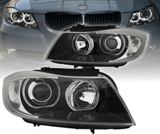 Reflektor Angel Eyes do BMW E90/E91 YOC 2005-2008 Czarne białe pierścienie LED