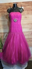 Gemma Gabriel Pink Puffy Fishtail Ruched Prom Occassion Dress Size 10