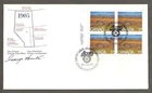 Canada first day cover, 1980 Alberta 75 anniversary, UL plate block, signed[957