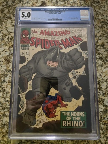 Amazing Spider-Man 41 CGC 5.0 WHITE Pages 1966 1st Appearance Rhino