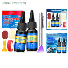 Surfbrett Reparaturset mit UV Lampe, Glasfaser Reparaturkleber 30 ml, f&uuml;r Surfen
