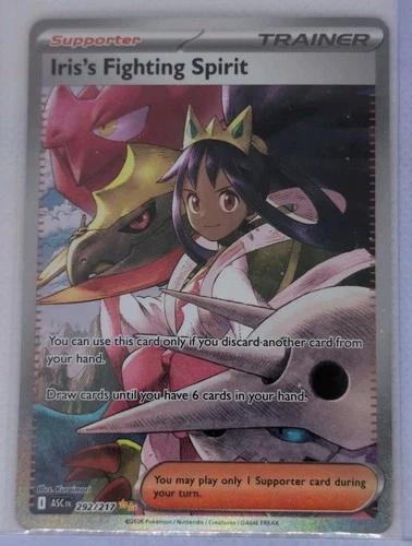 Iris's Fighting Spirit 292/217 Special Illustration Rare Pokemon Ascended Heroes