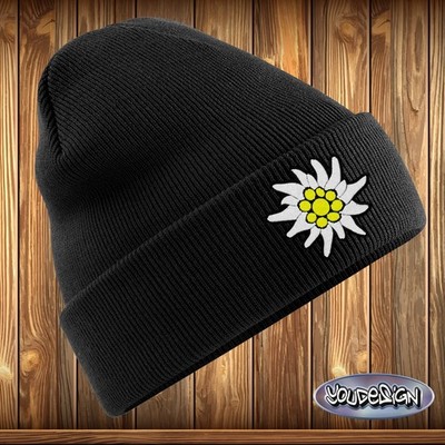 Edelweiss Original Beechfield Beanie Bavaria Hat Mens Womens Embroidered Mountains Ski