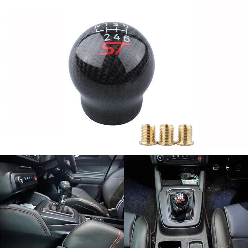 CARBON FIBER SHIFT GEAR KNOB for FORD FOCUS MK3 MK4 FIESTA MK7 MK8 ST ECOBOOST S Foto 4 de 4
