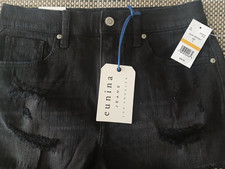 Eunina Lulu Super High Rise Cut Off Shorts Distressed Zephyr Black Wash
