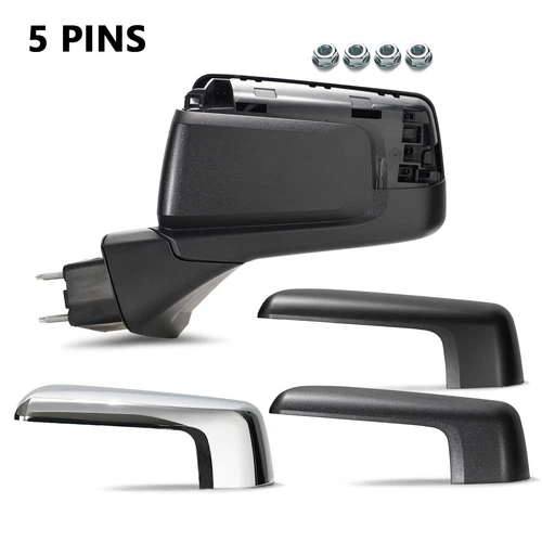 Left Side Mirror w/Heated w/o Lamp For 2019-2023 Chevy Silverado 1500 5 Pins