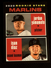 2020 Topps Heritage Marlins ROOKIE STARS Jordan Yamamoto, Isan Diaz item 1