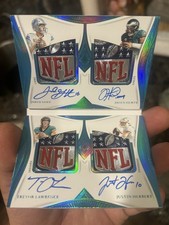 2025 Flawless Quad NFL Shield 1 Of 1 Auto Herbert Lawrence Goff Hurts “champ”