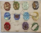 x 11 ANTIQUE CZECH,GLASS,SIGNS ZODIAC,SAMPLE CARD,UNUSED,LOT BROOCHES-HARD FIND