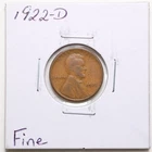 1922-D 1C Lincoln Wheat Cent in Fine Condition #6876