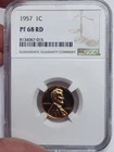 1957 Lincoln Cent NGC PF68 RED !!