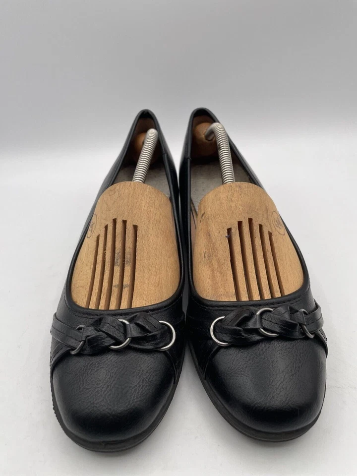 A.N.A Ballet Flats Women's SZ US 8.5M Black Suede Leather Slip-On Square Toe - Image 2 of 4