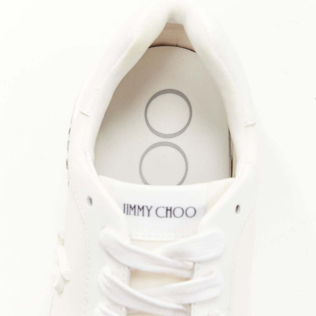 JIMMY CHOO Memphis white JC logo clear debossed crystal dad JIMMY CHOO Memphis white JC logo clear debossed crystal dad