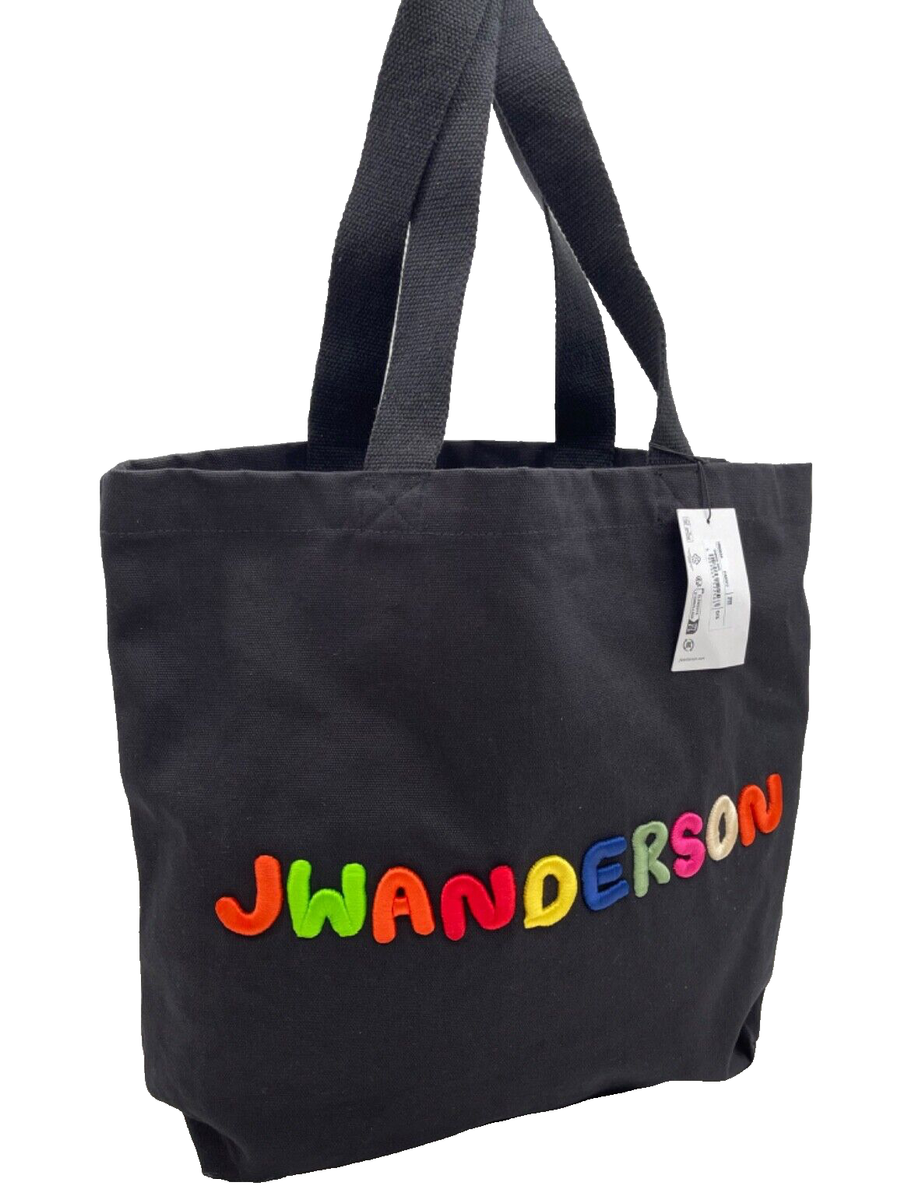 Auth NWT JW Anderson Colorful Logo Embroidered Canvas Tote Auth NWT JW Anderson Colorful Logo Embroidered Canvas Tote