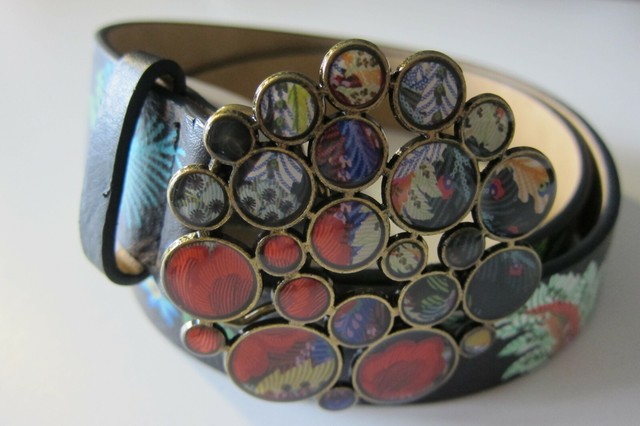 Damengurtel Gurtel Women Belt Desigual Cint Feather Negro