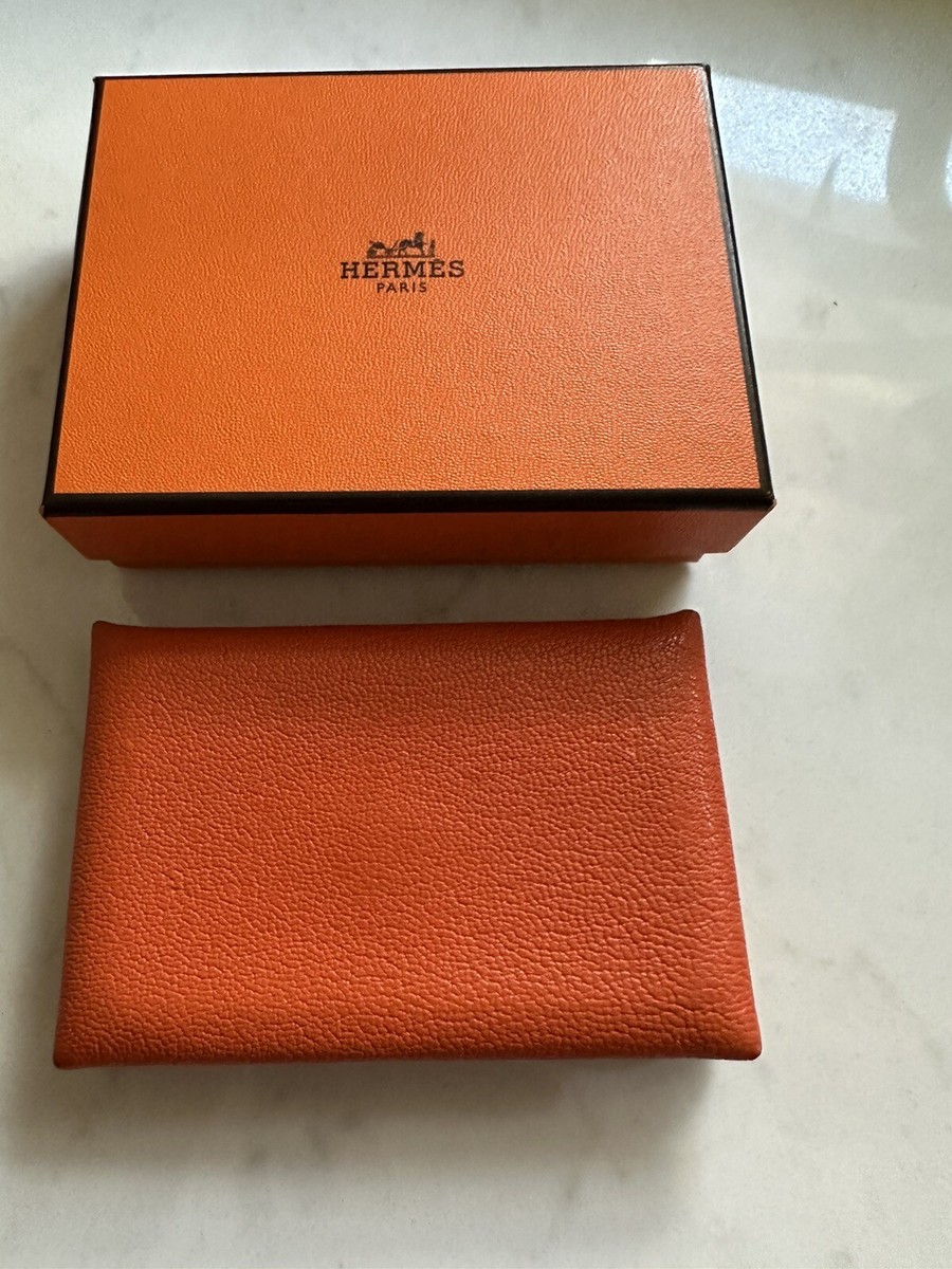 ☆エレガントに☆【Hermes】Calvi カードホルダー Orange HERMES Orange Epsom Leather Calvi Card Case Envelope | eBay