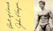John Kemper Signed Auto 3x5 Index Card Bodybuilder