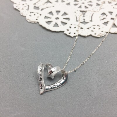 Sterling Silver My Favorite People Call Me Grandma Open Heart Pendant 19.5'' LA