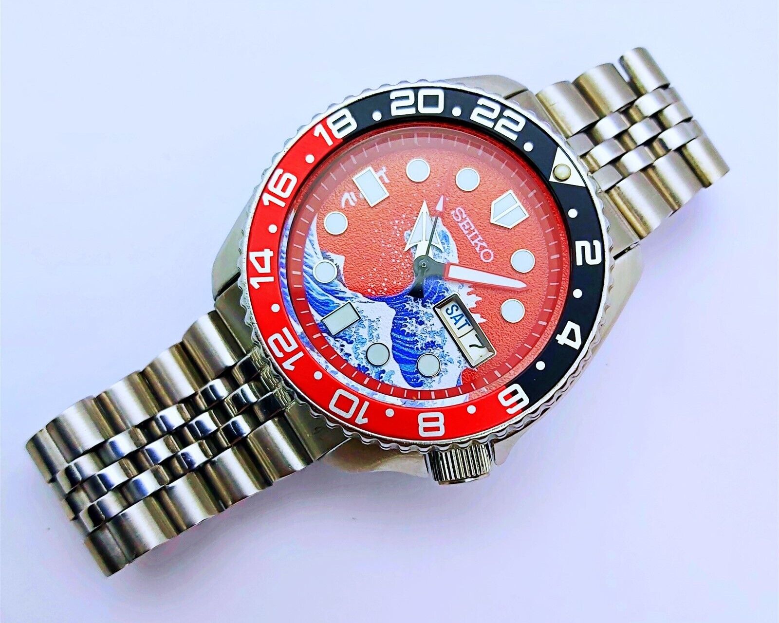 97 SEIKO 7S26 0020 SKX007 MENS KANAGAWA WAVE DAY 