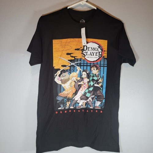 Demon Slayer Mens Shirt Small Kimetsu No Yaiba Black Short Sleeve Anime W / Tags