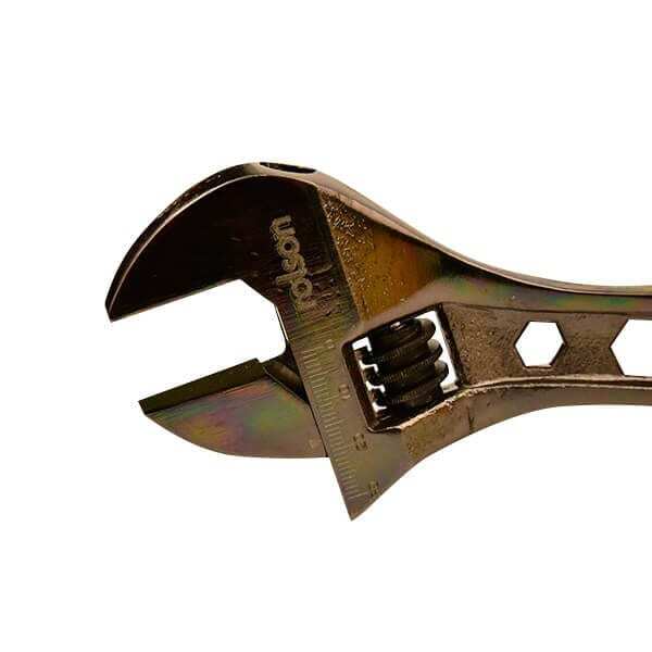Rolson 250mm (10"") Black Nickel Adjustable Wrench Rubber Grip Handle 19022