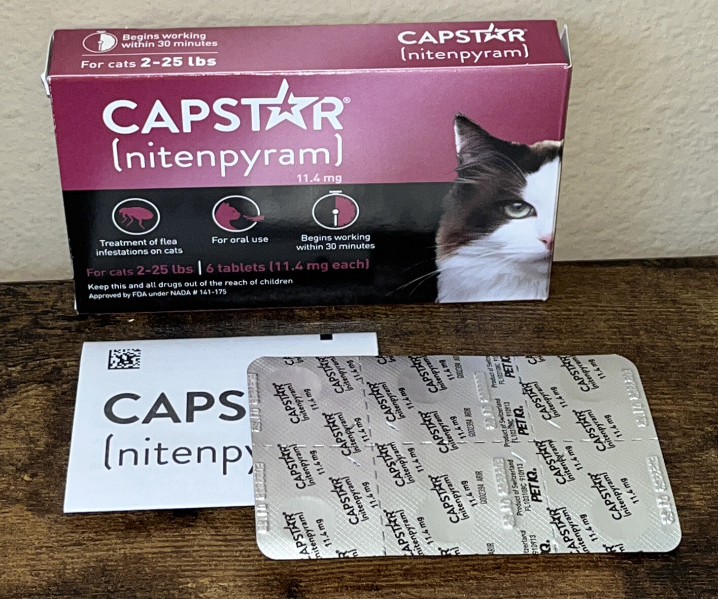 Capstar [Nitenpyram] Oral Treatment For Cats 225 lbs 6 Tablets