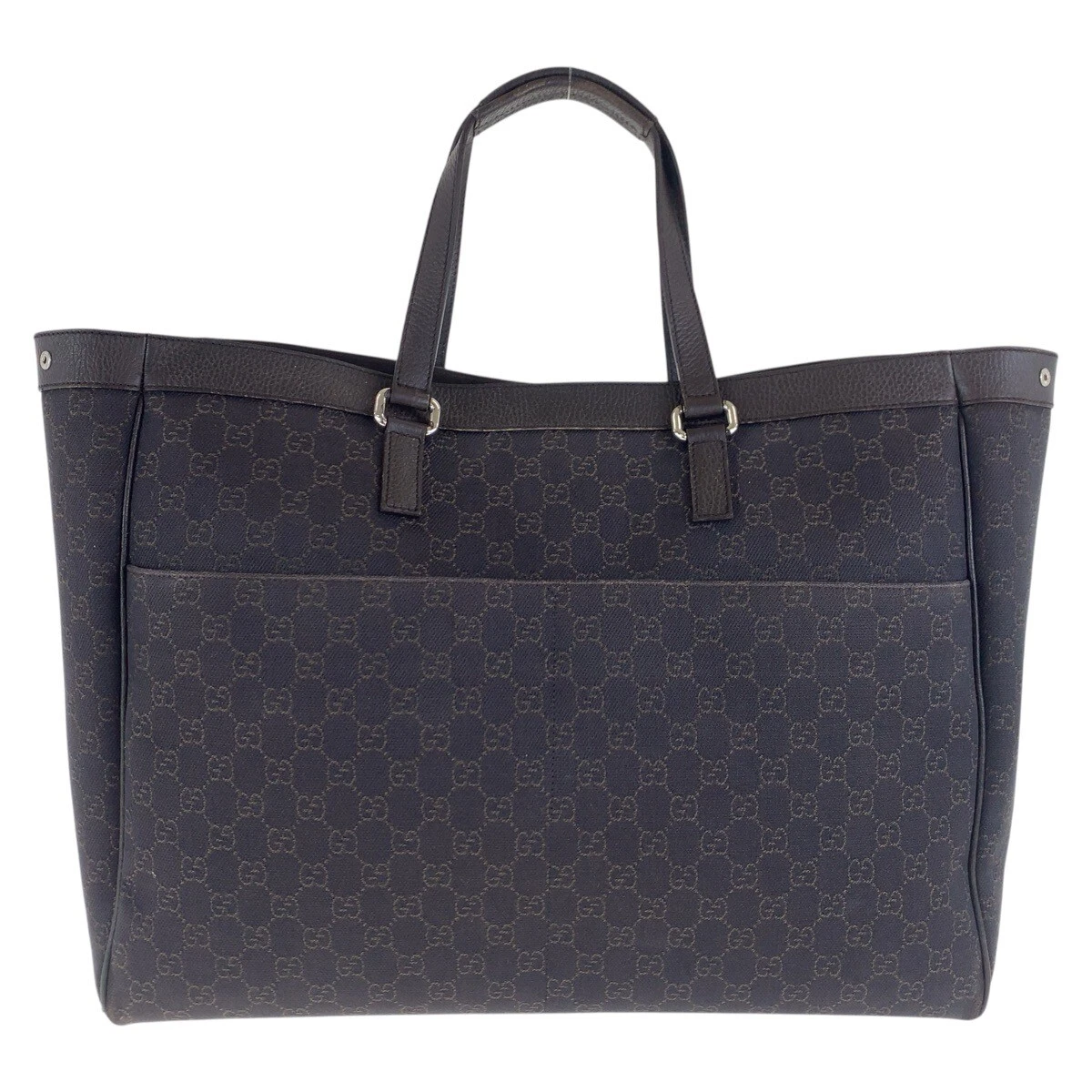 Sac fourre tout GUCCI 308410 sac bandoulière unisexe marron argent matériel GG toile/cuir