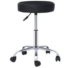 Black PU Leather Salon Stool Adjustable Height Swivel Drafting Work SPA Stools