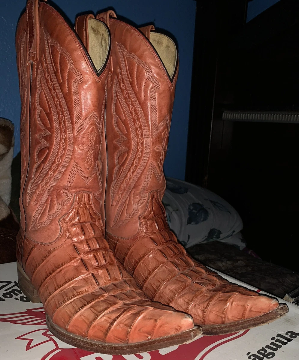 Botas Rudel Western Alligator Cowboy Leather Boots Brown Men s