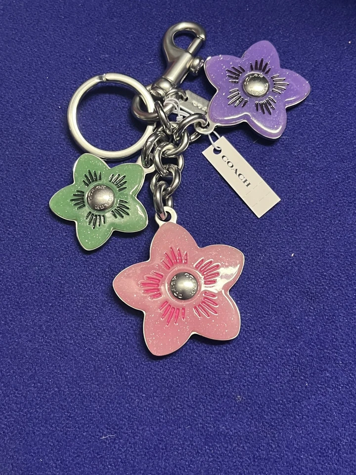 Bolso Coach Charm Llavero PLATA MULTI CR924 NUEVO CON ETIQUETAS Racimo de Flores Silvestres Foto 2 de 4