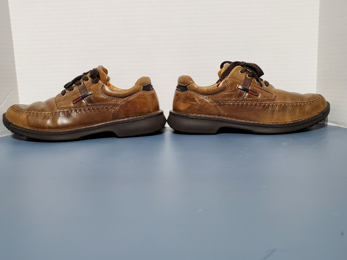 Ecco Sz 12 (46) Distressed Brown Moc Toe Casual Lite Lace Up Shock Point Shoes Ecco Brown Moc Toe Casual Lace Up Lite Shock Point Shoes  main image 3